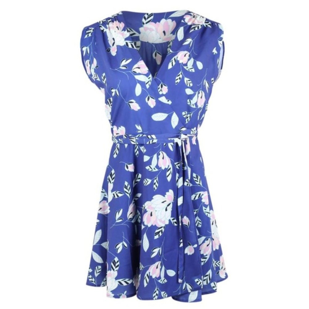 Anthropologie Yumi Kim Blue Mini Wrap Dress
